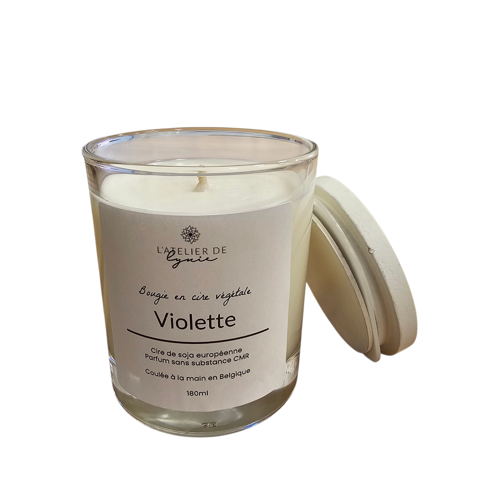 Bougie artisanale parfumée « Violette » – Atelier de Lynie