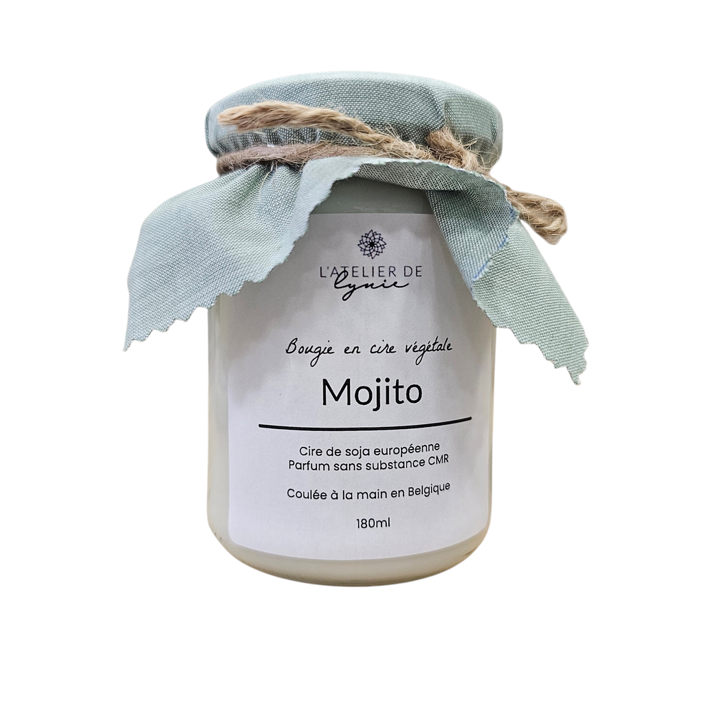 Bougie artisanale parfum Mojito – 180 ml | Atelier de Lynie