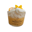 Bougie gourmande Clémentine Monoï – 180g | Bougie chantilly artisanale mandarine & fleurs de tiaré
