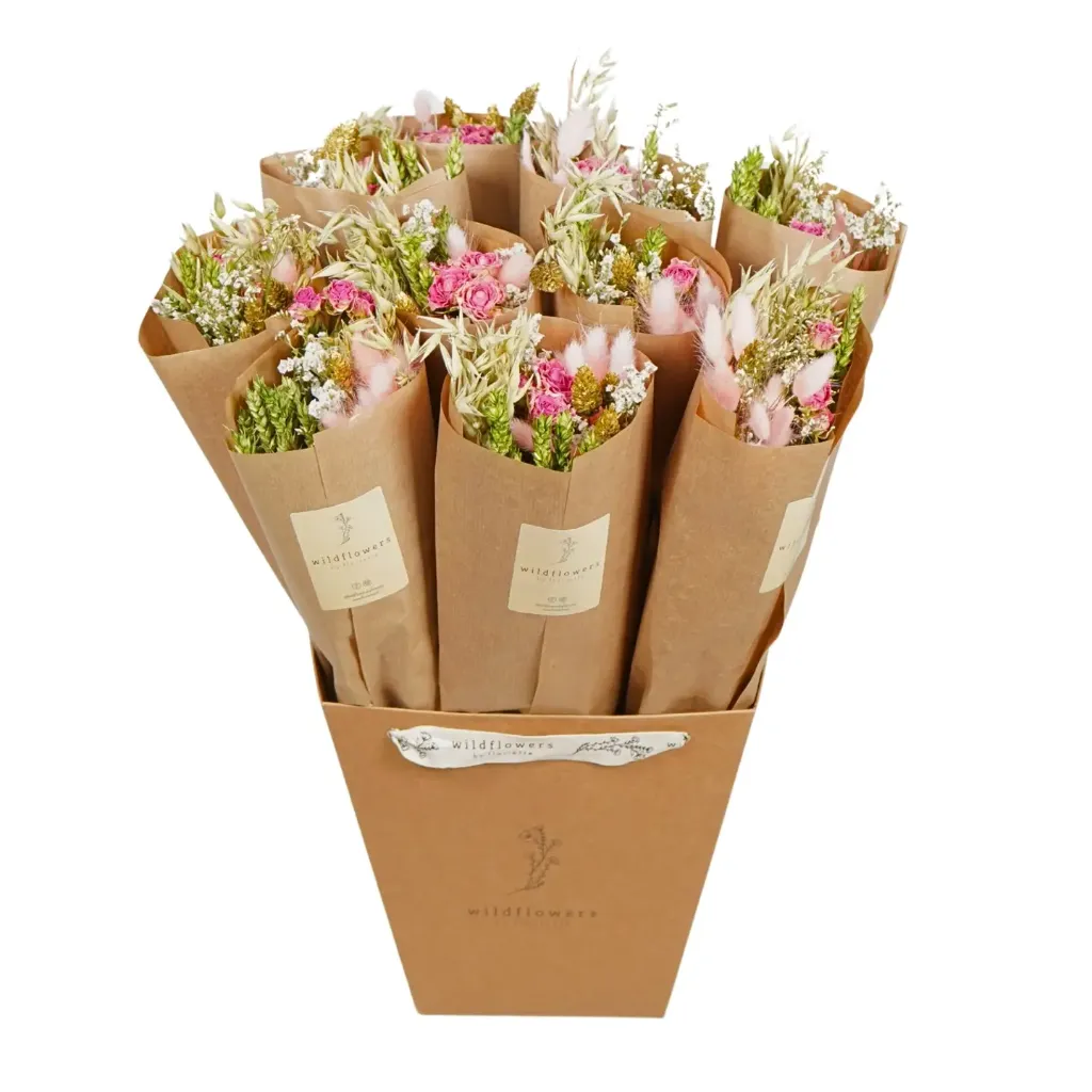 Bouquet de fleurs séchées Wildflowers by Floriette – Elégance rose