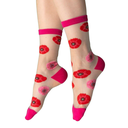 Chaussettes transparentes coquelicots Coucou Suzette – Chaussettes femme originales – Motif coquelicots