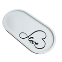 Petit plateau en jesmonite “Love” – Vide-poche décoratif fait main - Lynie