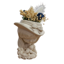 Demoiselle Adèle – figurine décorative en jesmonite avec fleurs séchées tons bleus - Lynie