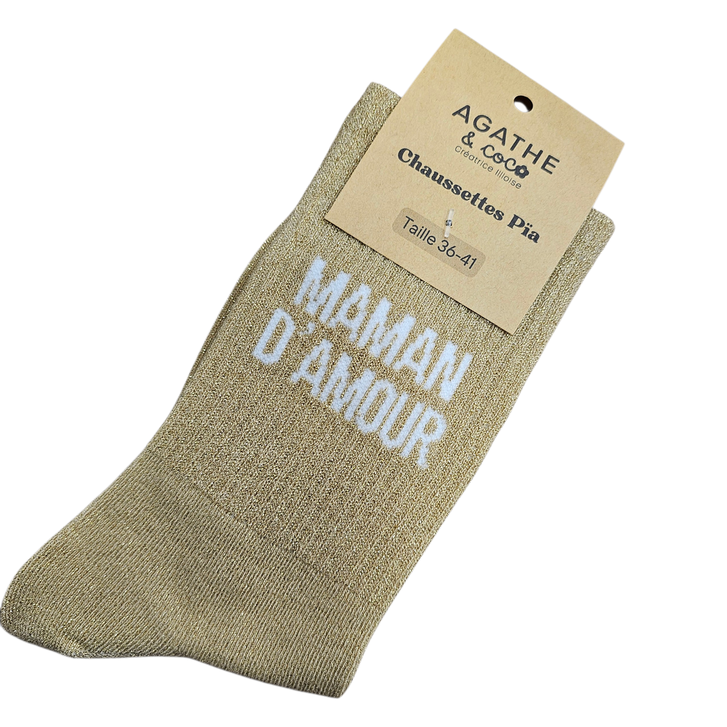 Chaussettes à Paillettes - Maman d'amour - Made in France