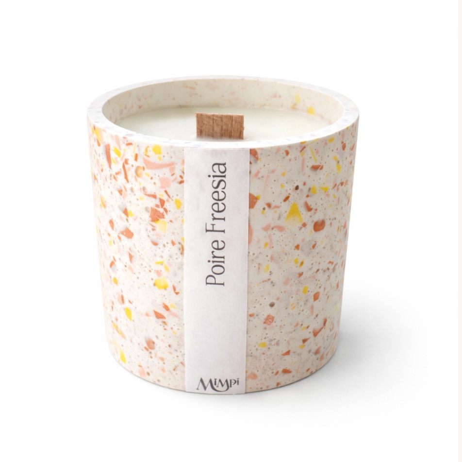 Bougie parfumée MIMPI – Poire & Freesia | Bougie artisanale
