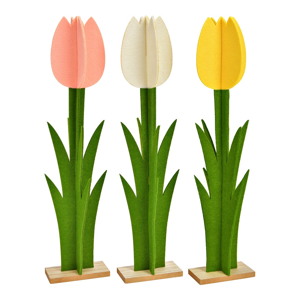 Tulipe en feutrine Wurm – Décoration à poser