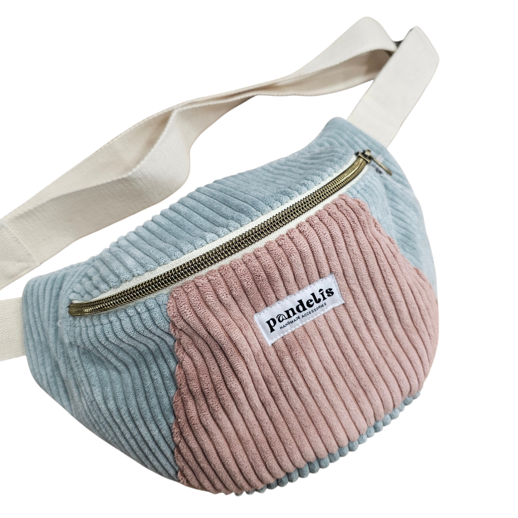 Banane Persée rose et bleu Pandelis – Sac banane tendance fabriqué en France