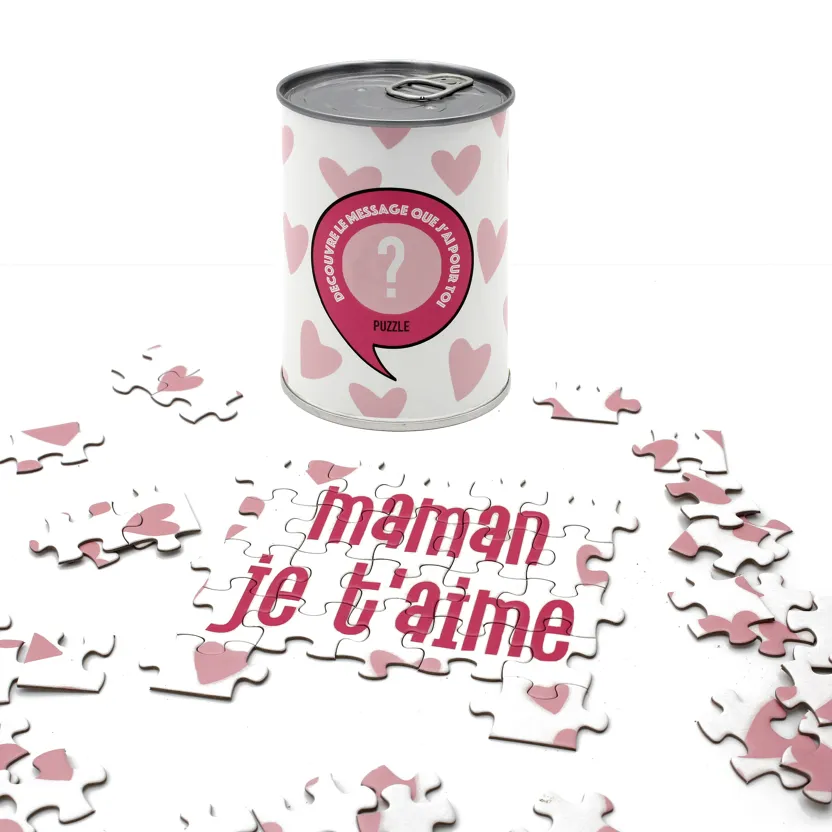 Puzzle surprise en boîte de conserve – Maman je t’aime | Mauvaises Graines – Cadeau original fête des mères