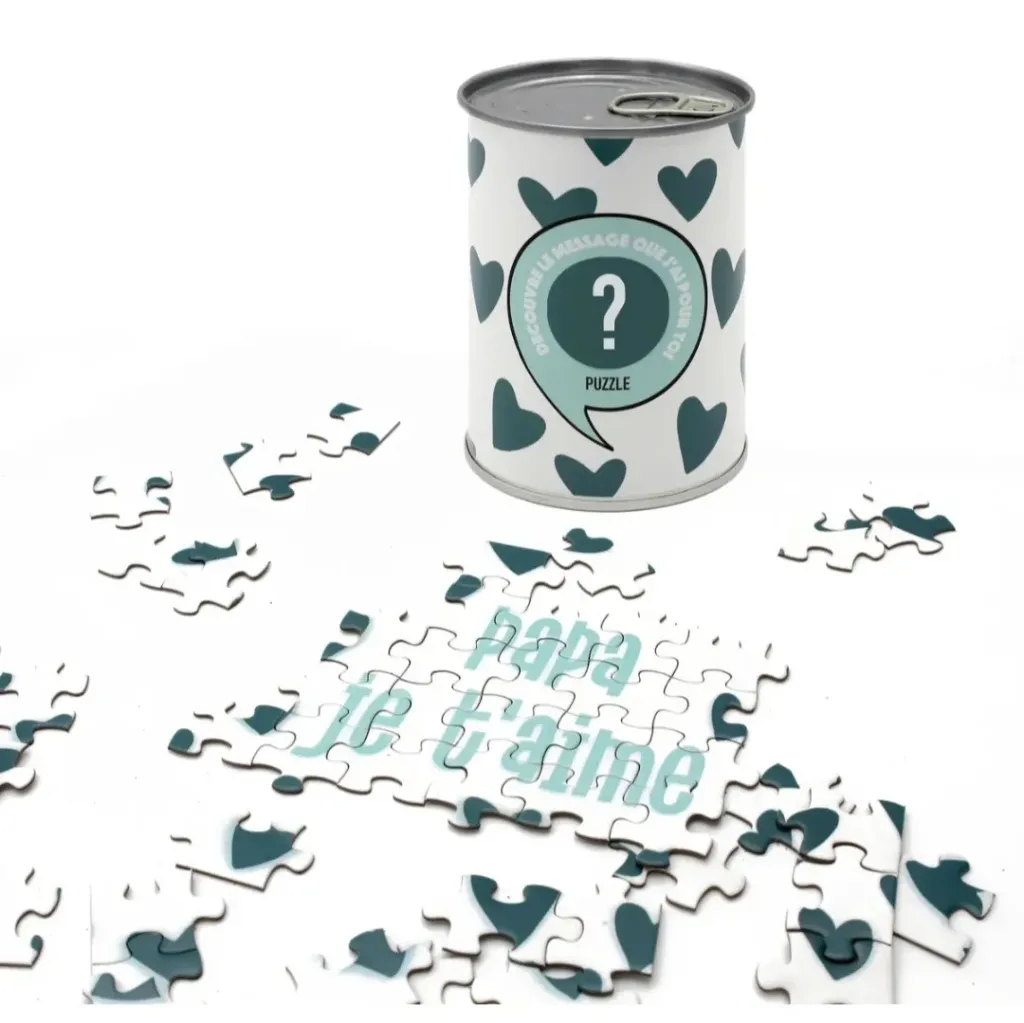 Puzzle surprise en boîte de conserve – Papa je t’aime | Mauvaises Graines – Cadeau original fête des pères