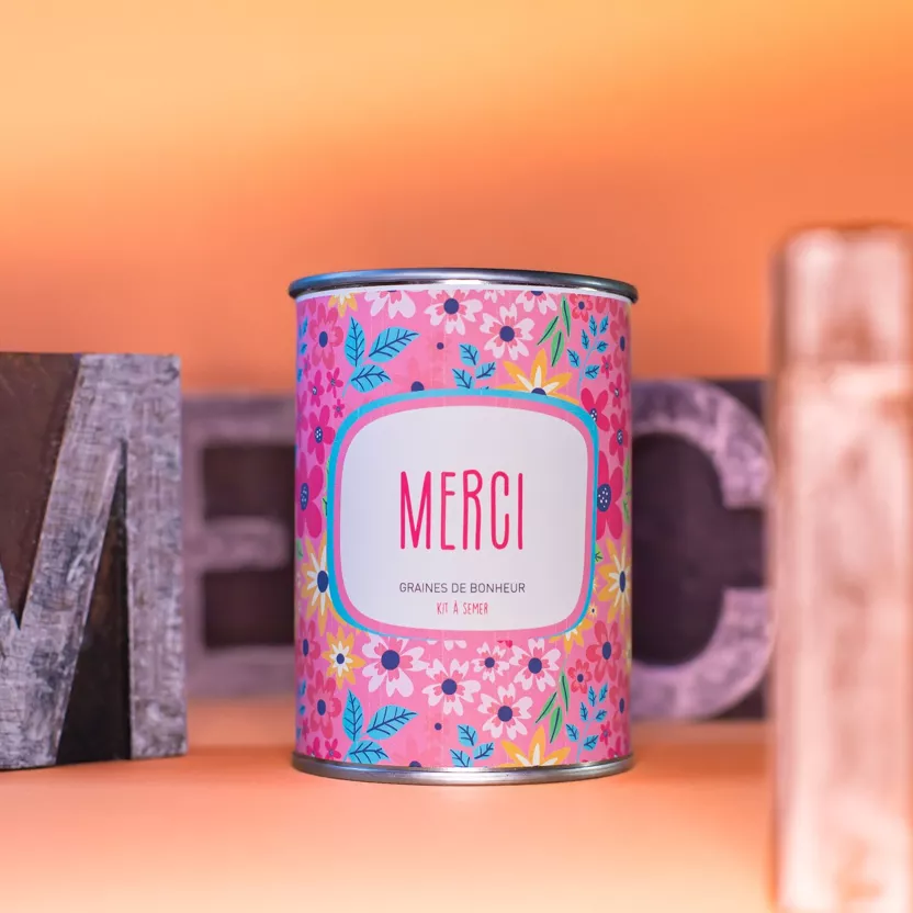 Kit à semer “Merci” – Cadeau original remerciement | Fabriqué en France – Mauvaises Graines