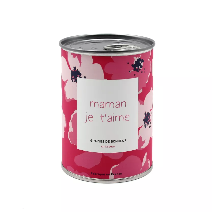 Kit à semer “Maman je t’aime” – Cadeau original fête des mères | Fabriqué en France – Mauvaises Graines