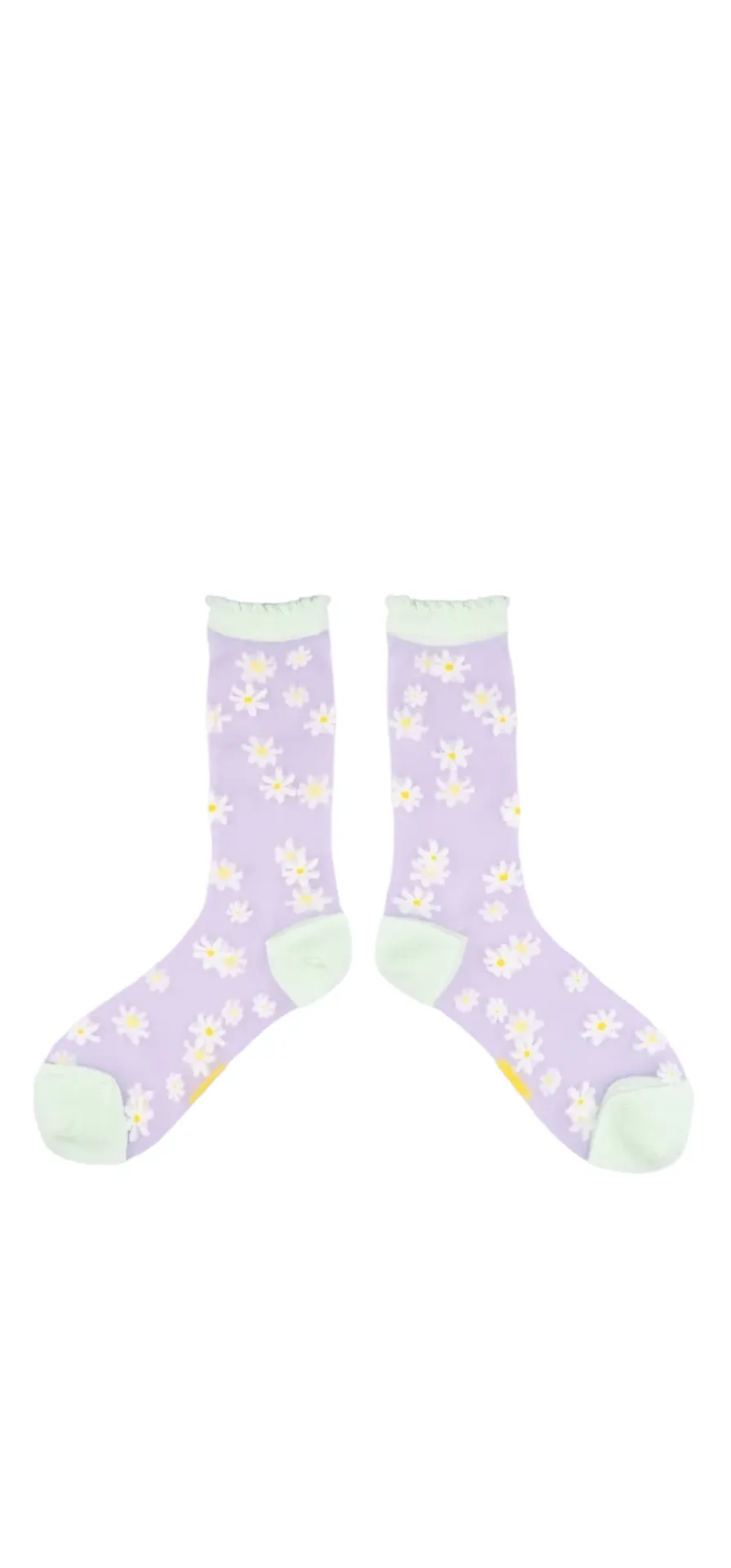 Chaussettes transparentes pâquerettes – Coucou Suzette | Chaussettes femme fantaisie fleurs made in France