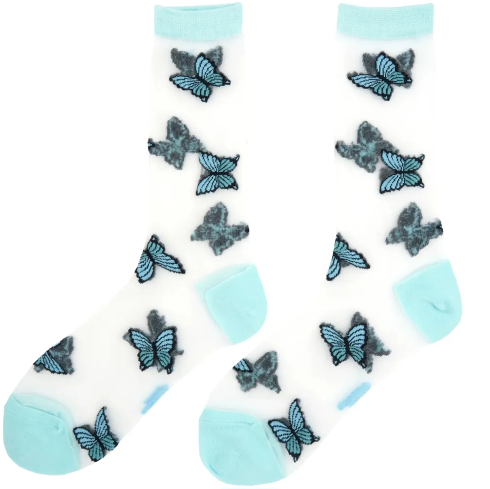 Chaussettes transparentes papillons – Coucou Suzette | Chaussettes femme fantaisie made in France