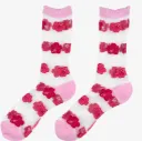 Chaussettes transparentes hibiscus – Coucou Suzette | Chaussettes femme fantaisie fleurs tropicales made in France