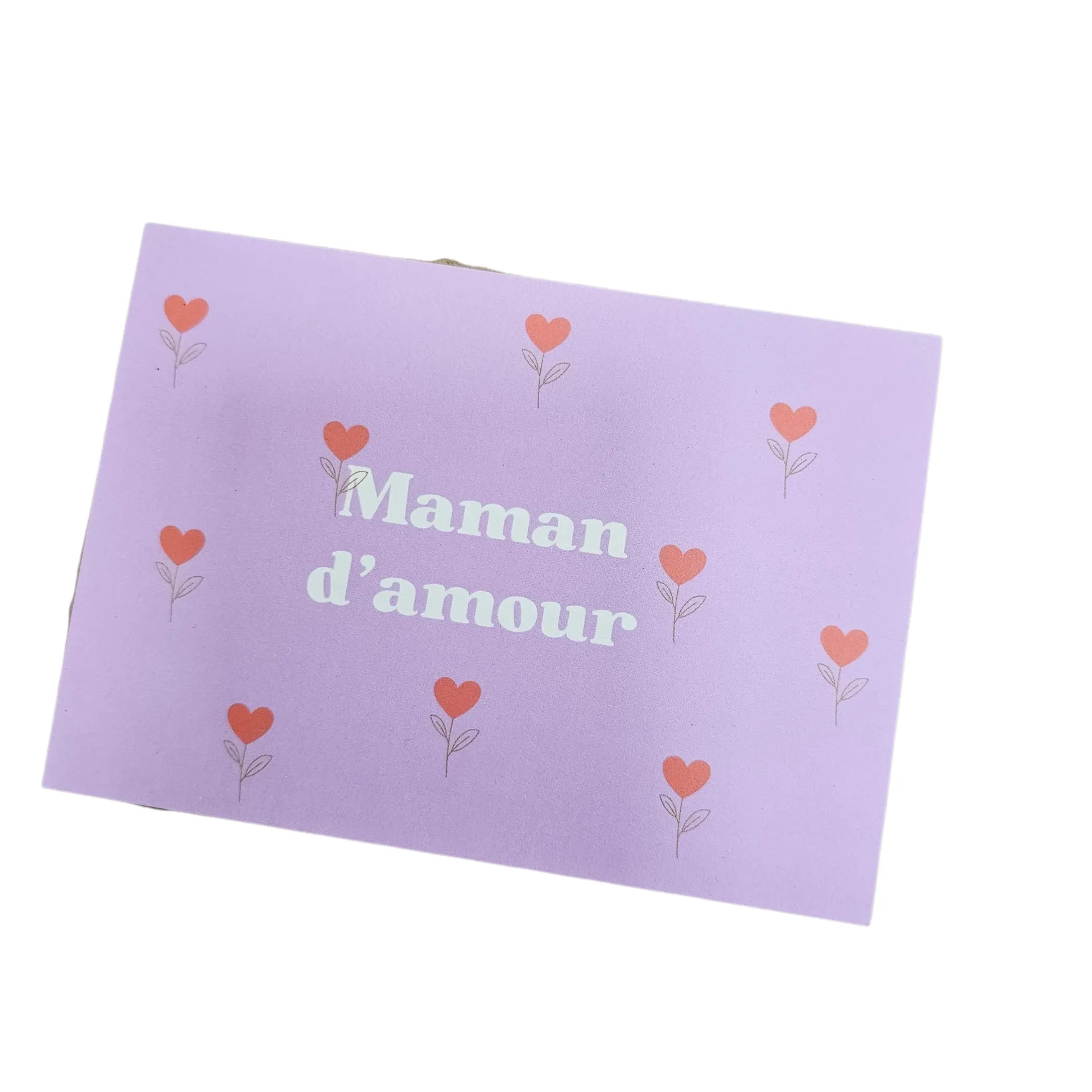 Carte postale "Maman d’amour" avec enveloppe – Carte fête des mères – Agathe et Coco