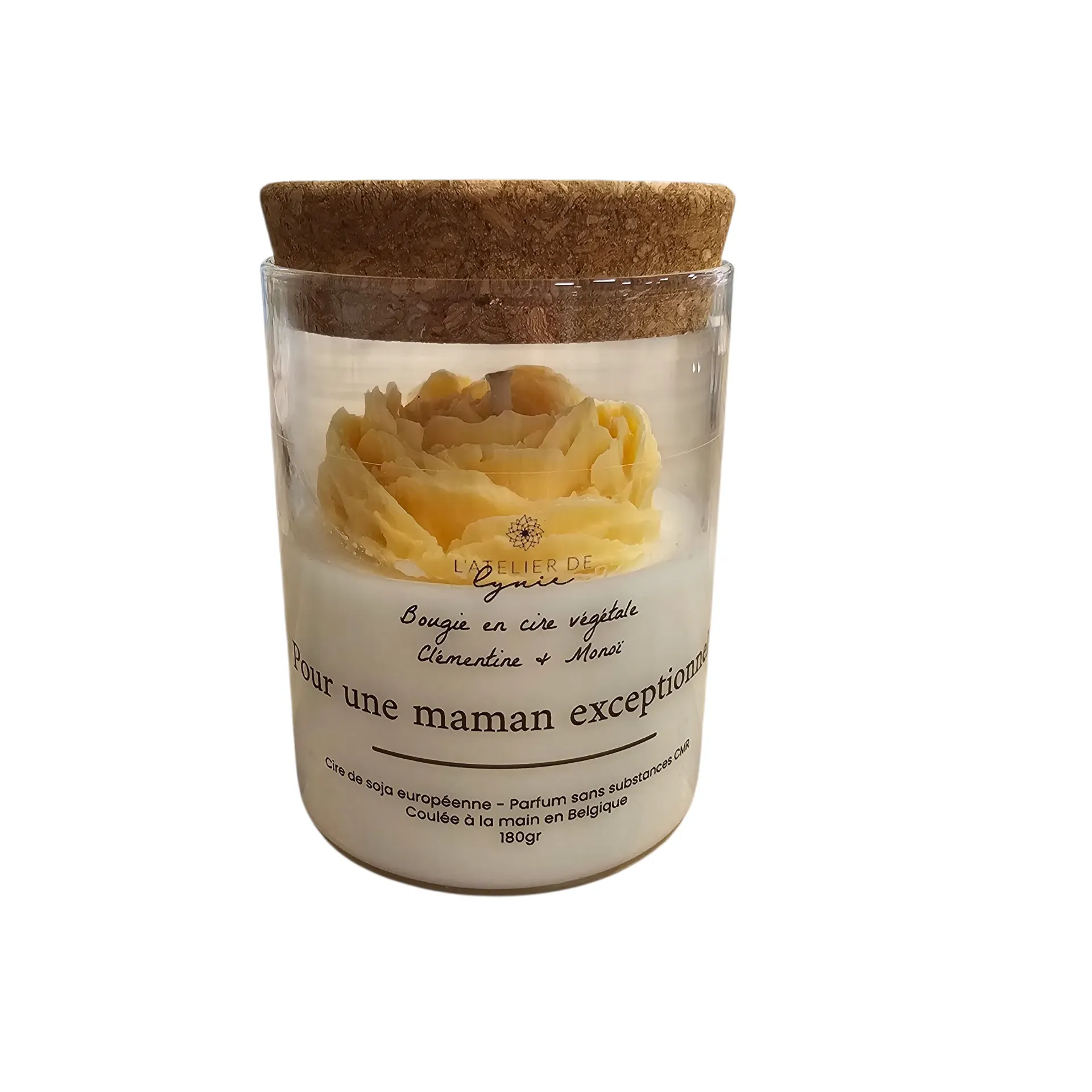Bougie Parfumée Clémentine & Monoï – Pour une Maman Exceptionnelle – 180g