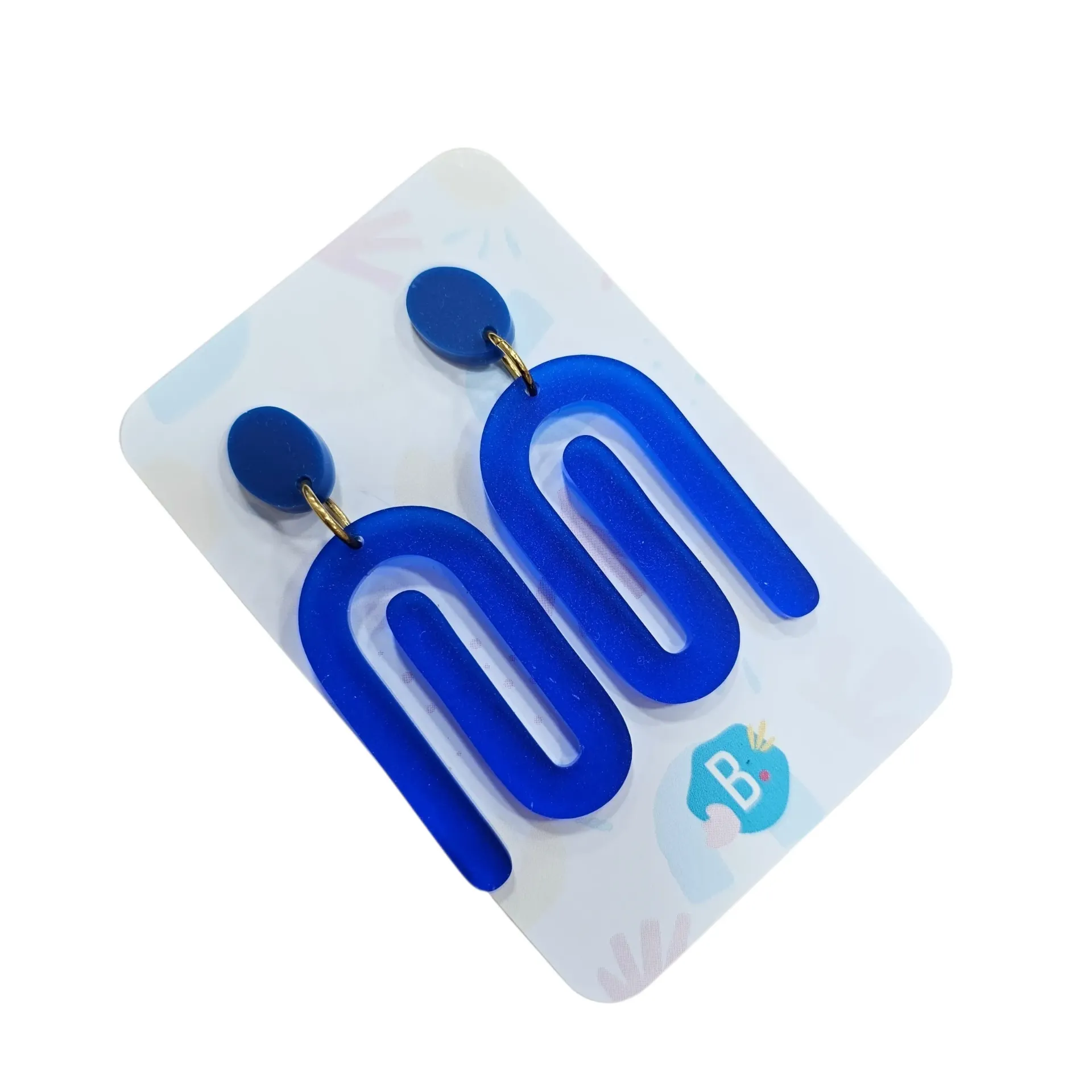 Boucles d’Oreilles Babelutte Création – Bijoux Colorés en Plexiglas - spirale bleue