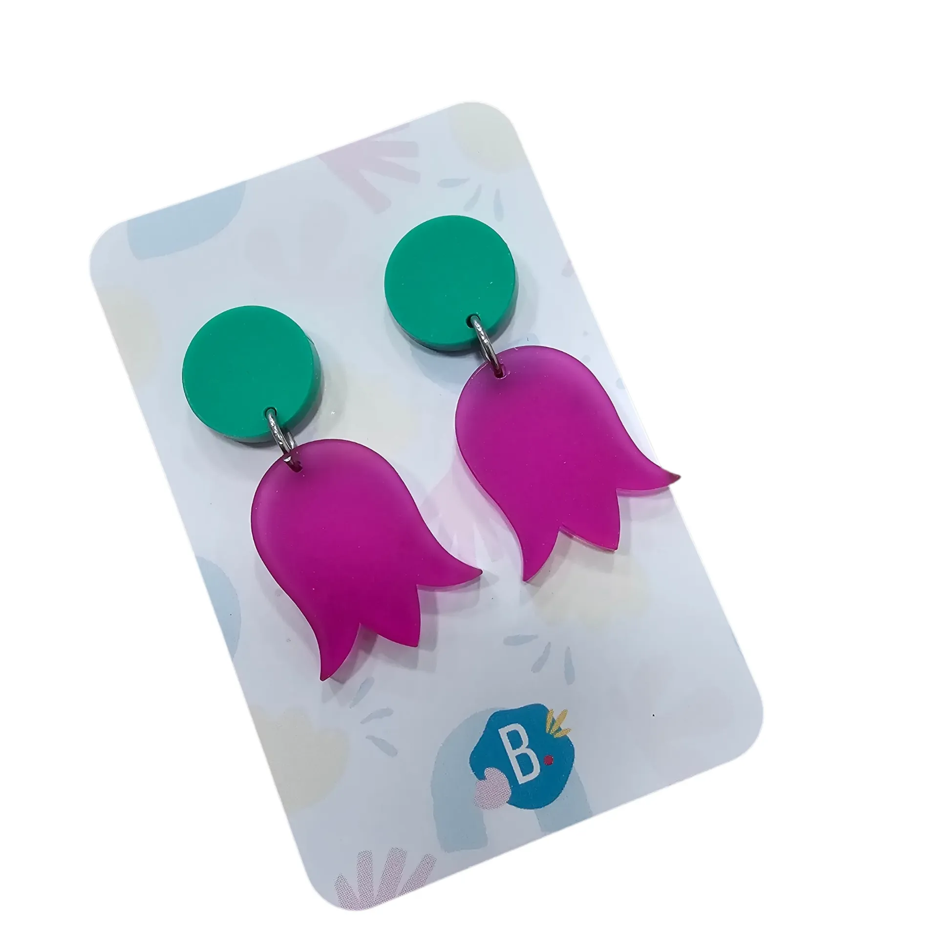 Boucles d’Oreilles Babelutte Création – Bijoux Colorés en Plexiglas - tulipe