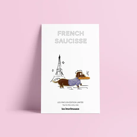 Pin's French saucisse – Les Imprimeuses
