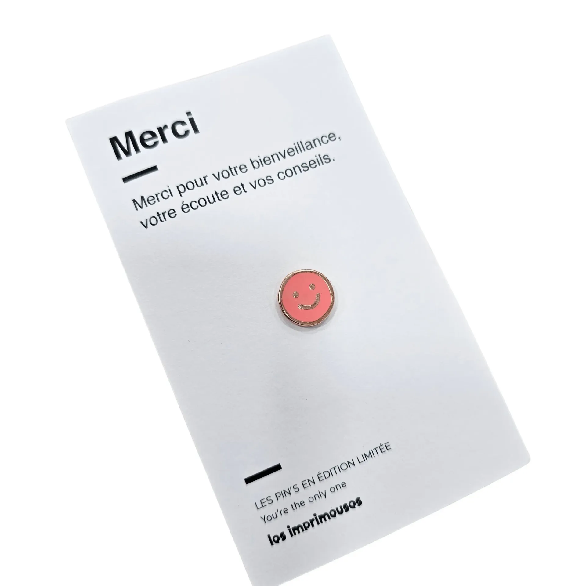 Pin's "Smiley rose" Fin d’Année Scolaire – Les Imprimeuses