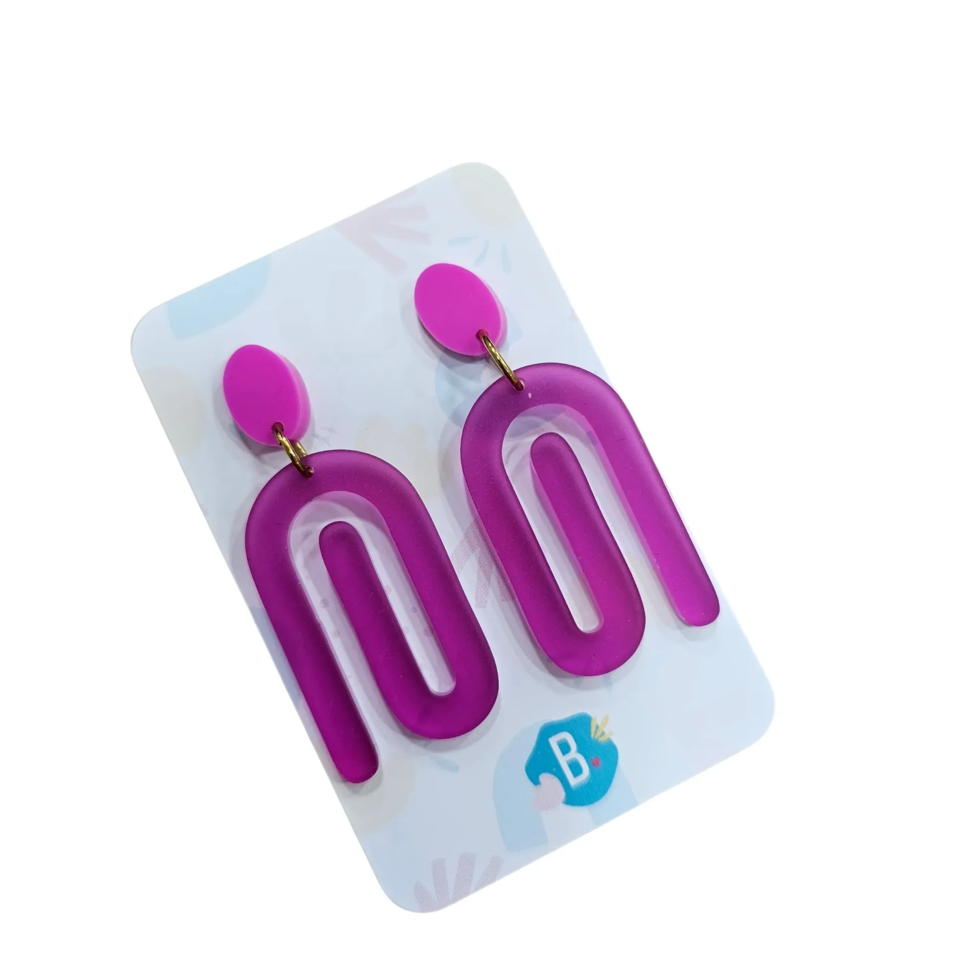 Boucles d’Oreilles Babelutte Création – Bijoux Colorés en Plexiglas - spirale rose