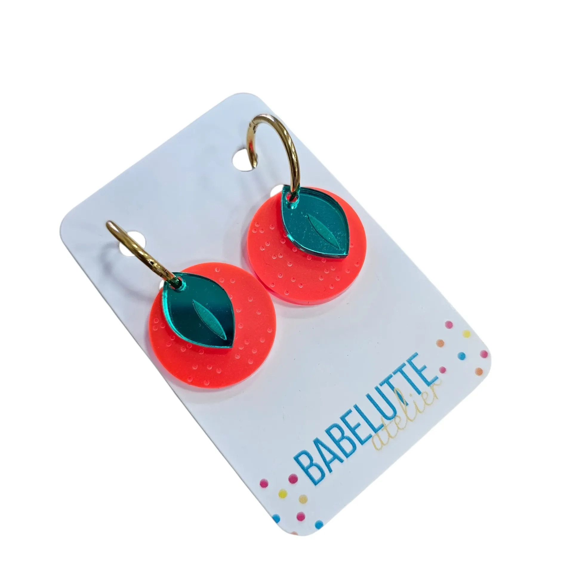 Boucles d’Oreilles Babelutte Création – Bijoux Colorés en Plexiglas - orange