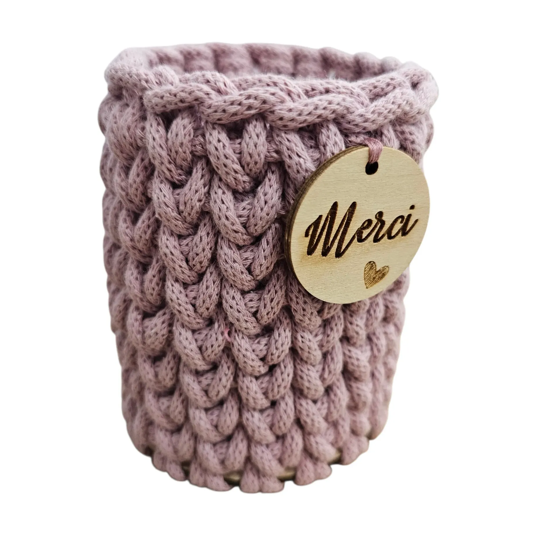 Pot à Crayons Rose au Crochet – Cadeau Institutrice