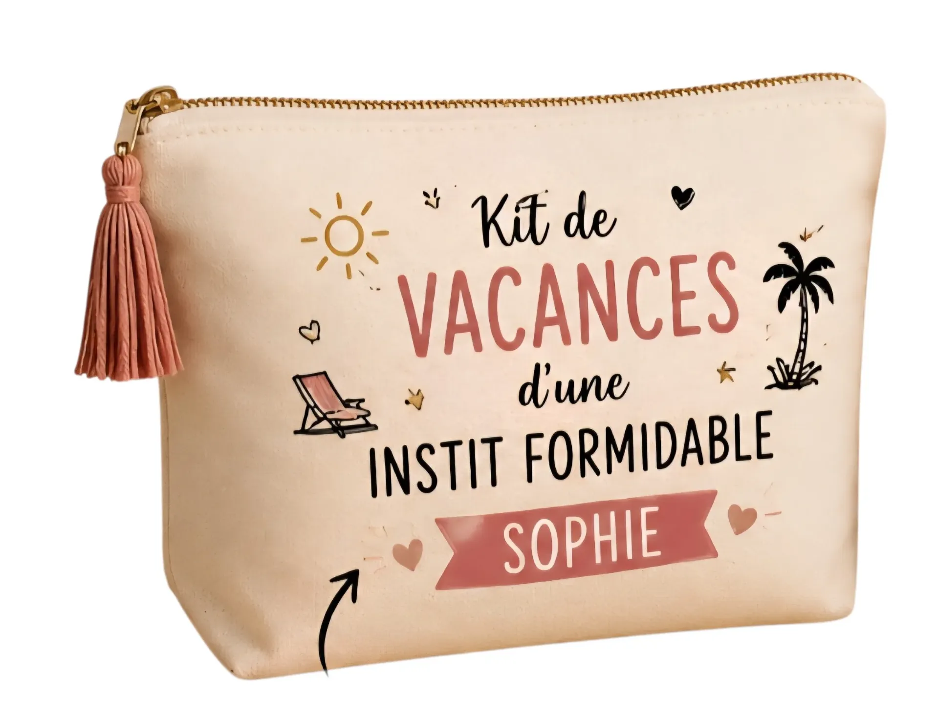 Trousse Personnalisée "Kit de Vacances d'une Instit Formidable" – Cadeau Institutrice