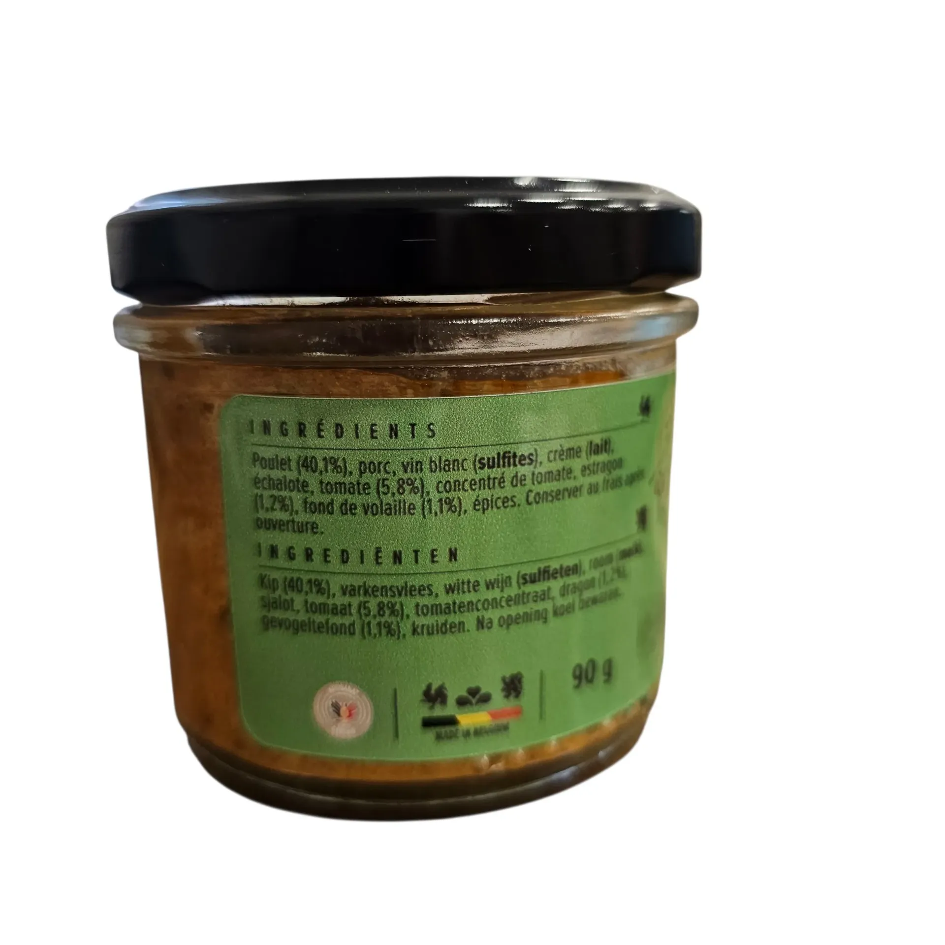 Rillettes de volaille tomate & estragon 90gr – Be-Apero