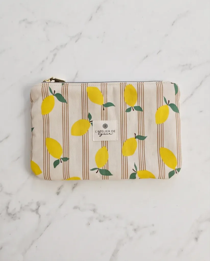 Collection Citron – Petite pochette plate artisanale