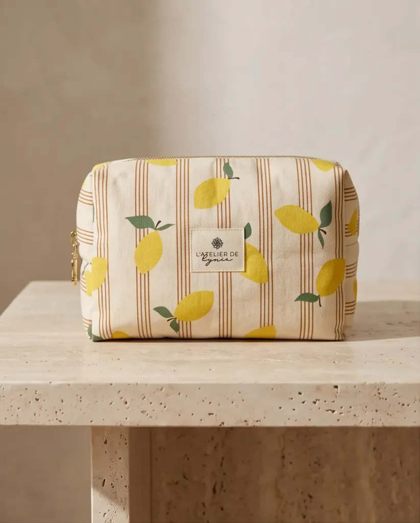 Collection Citron – Petite trousse rectangulaire artisanale