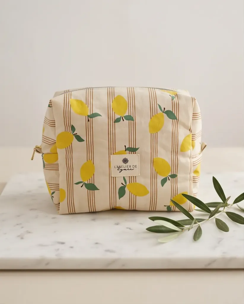 Collection Citron – Trousse rectangulaire artisanale – Format moyen