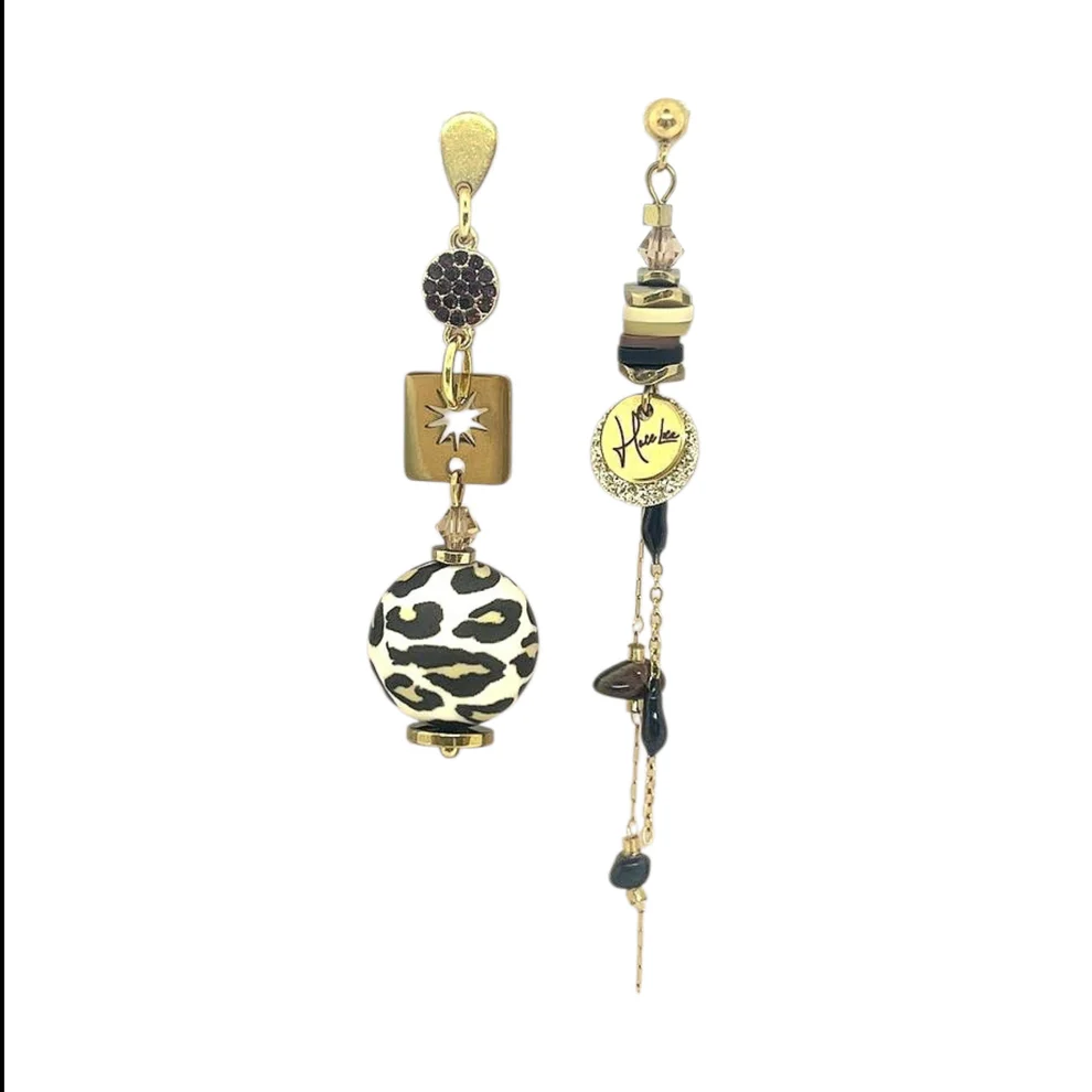 Boucles d’oreilles asymétriques Hace Loca (Réf 018) – Créatrice belge
