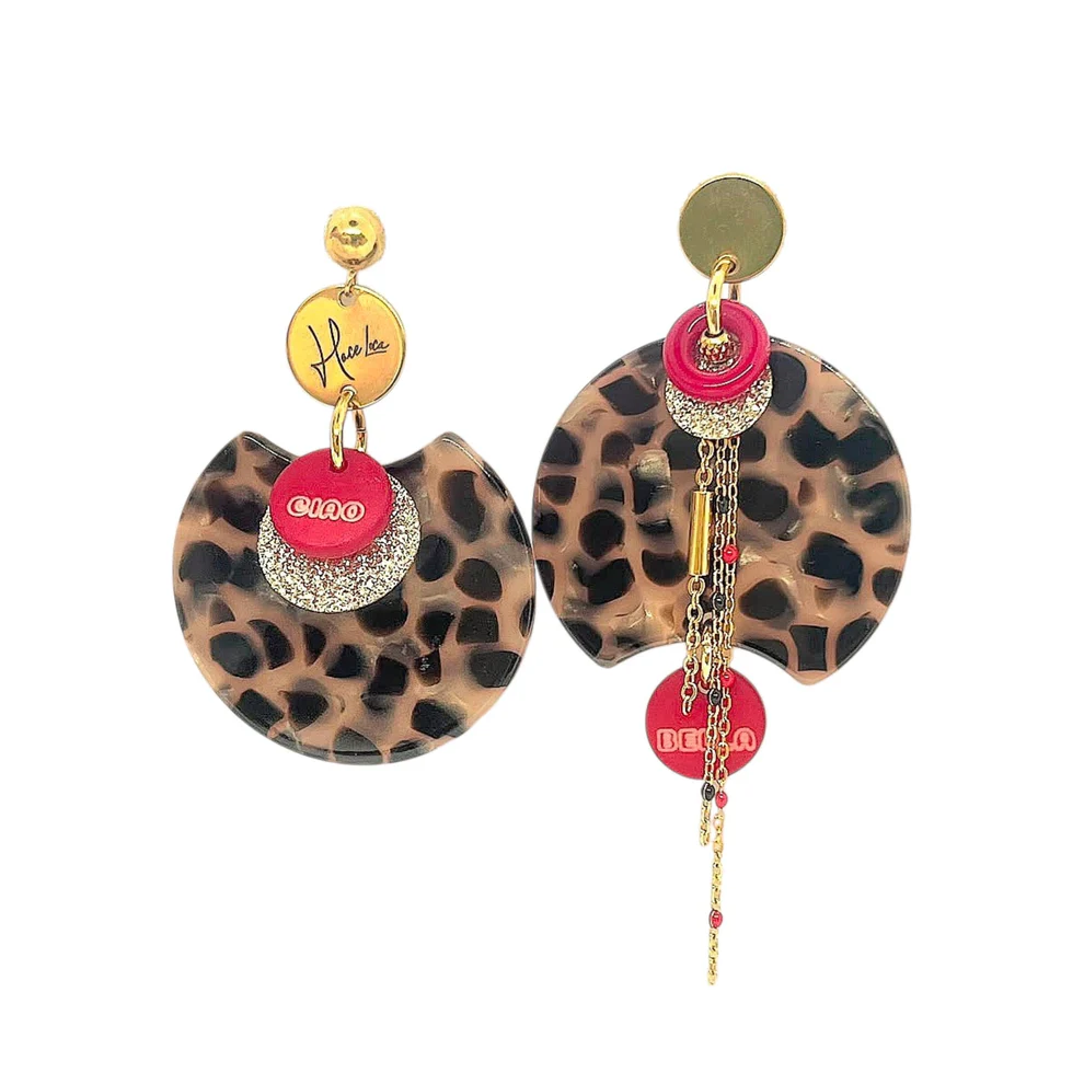 Boucles d’oreilles asymétriques Hace Loca (Réf 016) – Créatrice belge