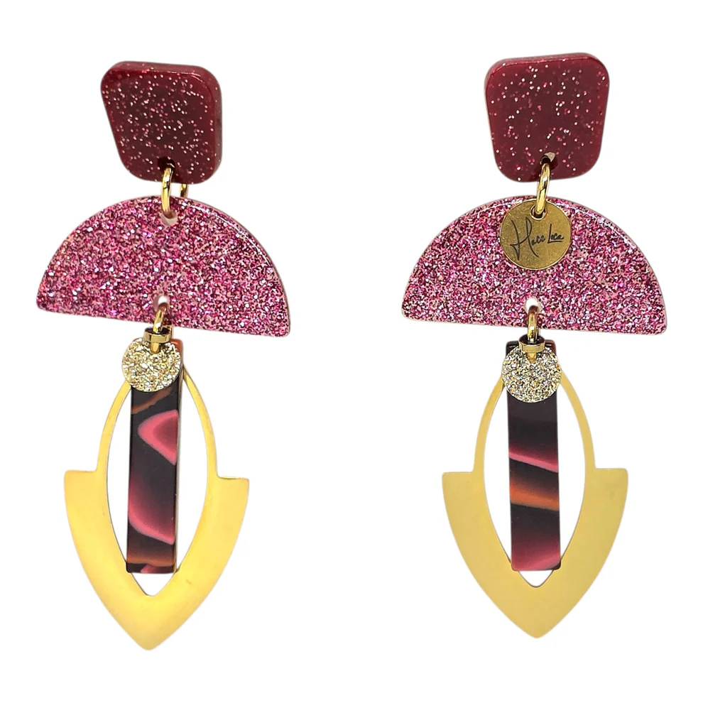 Boucles d’oreilles asymétriques Hace Loca (Réf 09) – Créatrice belge
