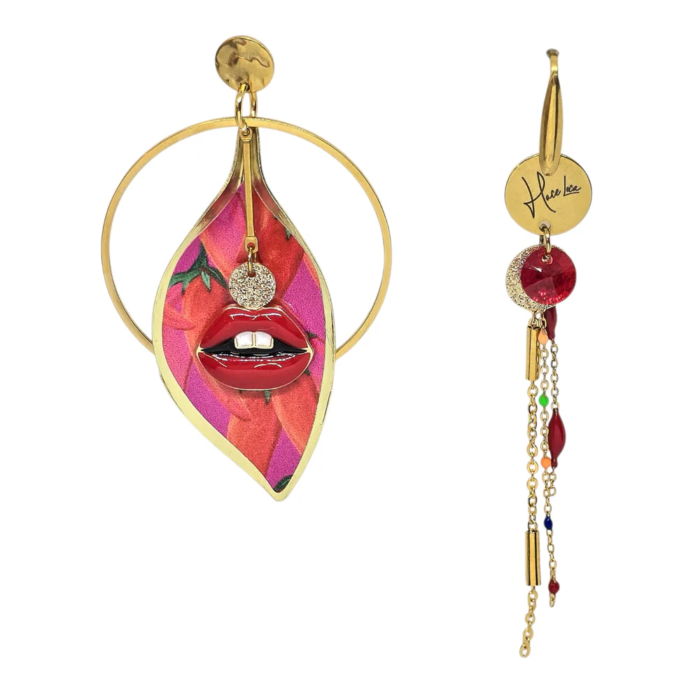 Boucles d’oreilles asymétriques Hace Loca (Réf 08) – Créatrice belge