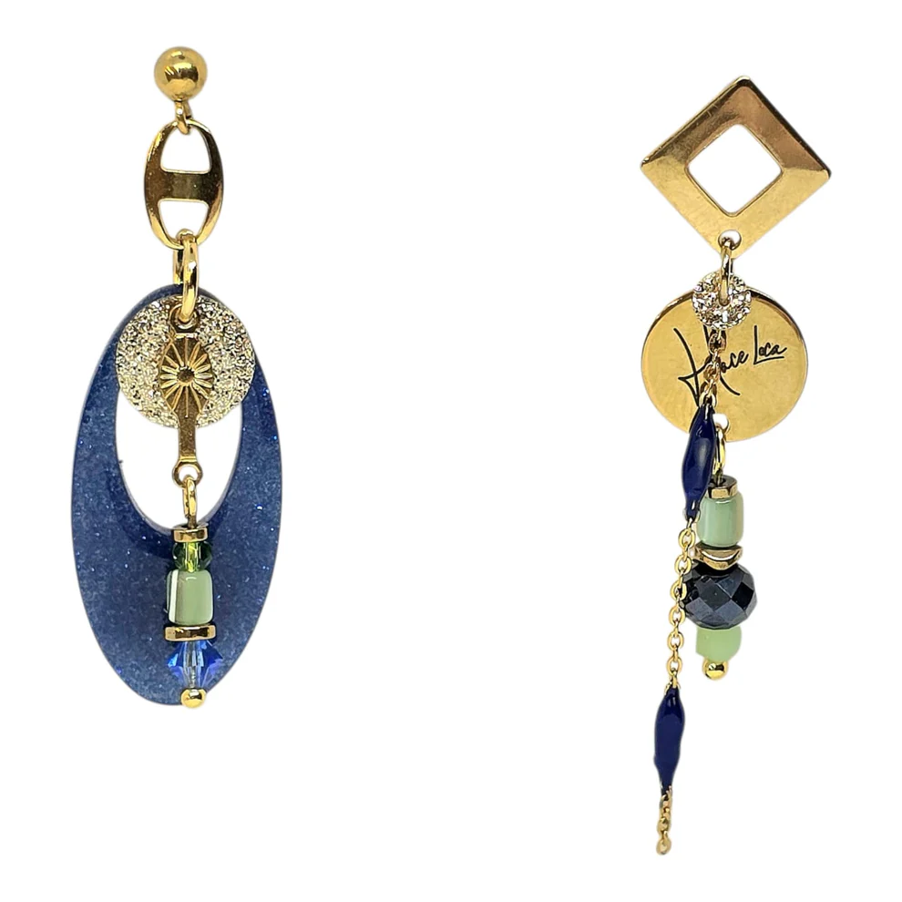 Boucles d’oreilles asymétriques Hace Loca (Réf 06) – Créatrice belge