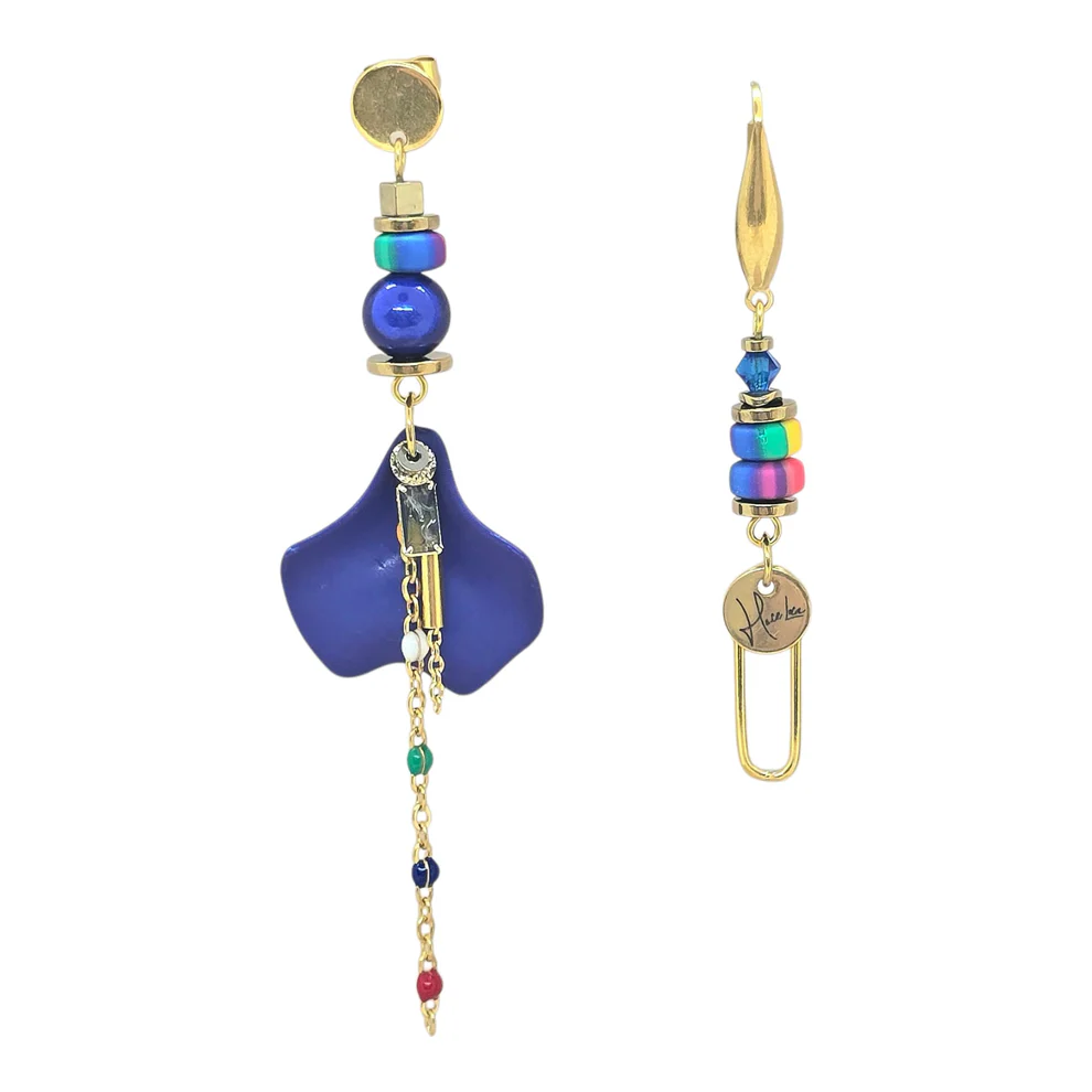 Boucles d’oreilles asymétriques Hace Loca (Réf 01) – Créatrice belge