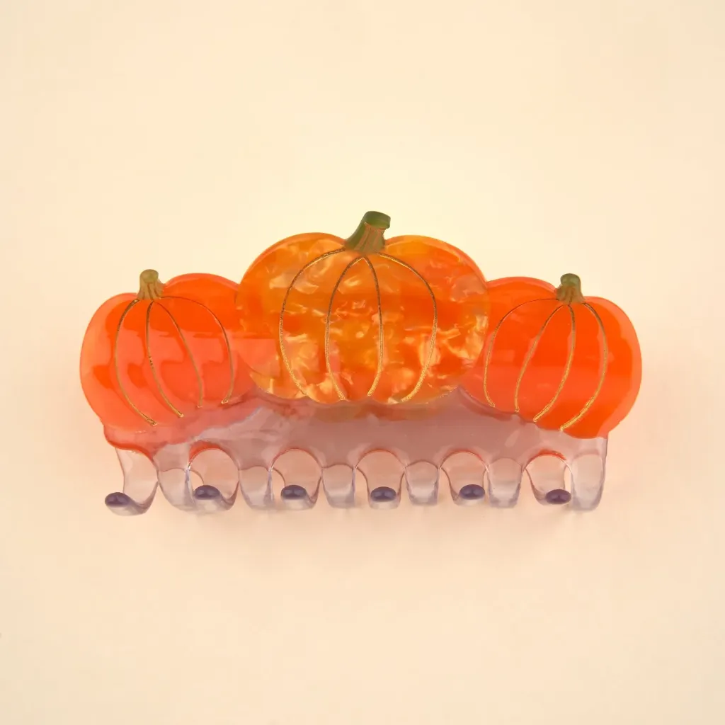 Pince à cheveux  Trio Citrouille - Coucou Suzette – Accessoire cheveux fleuri en acétate – Marque française