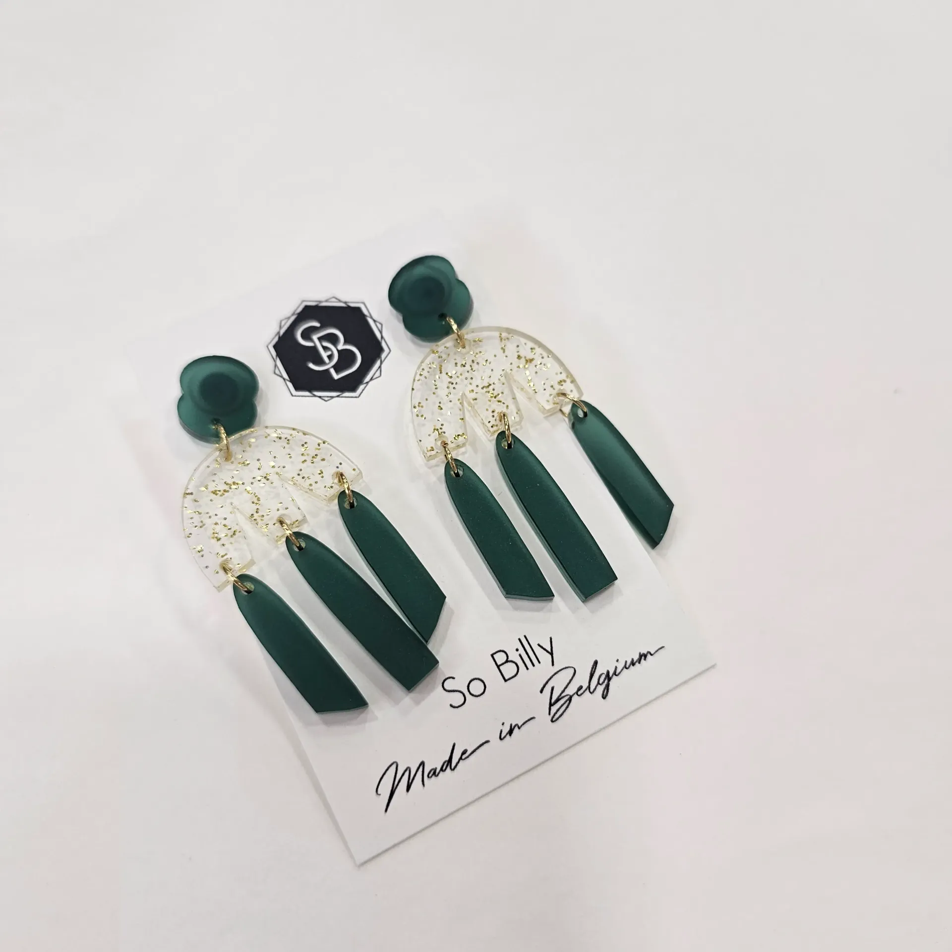 Boucles d’oreilles en plexiglas - vert – So Billy