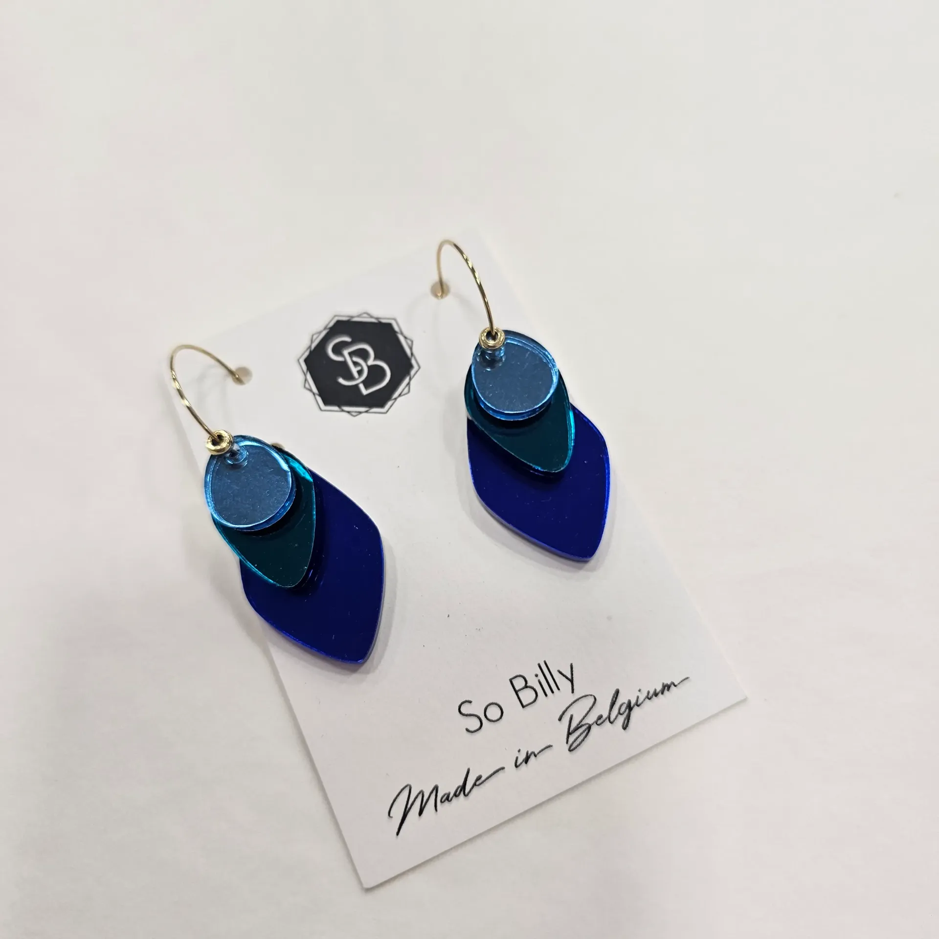 Boucles d’oreilles en plexiglas DOLCE - bleu  – So Billy