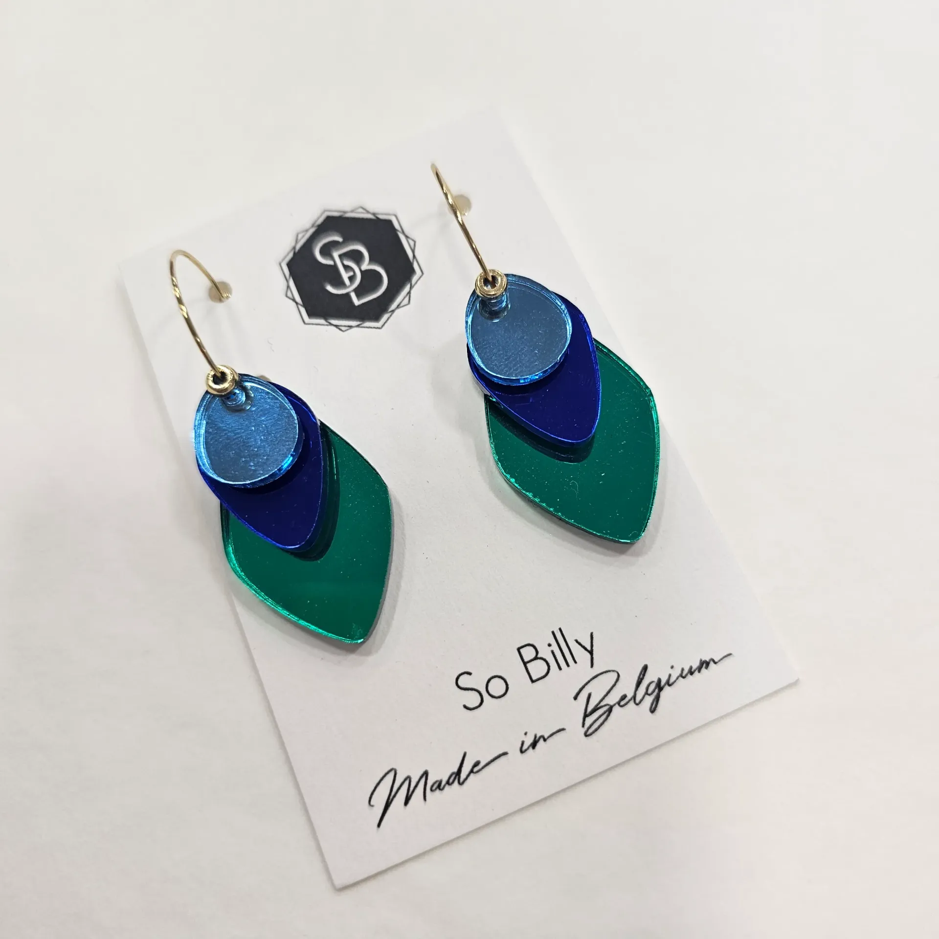 Boucles d’oreilles en plexiglas DOLCE - vert et bleu – So Billy