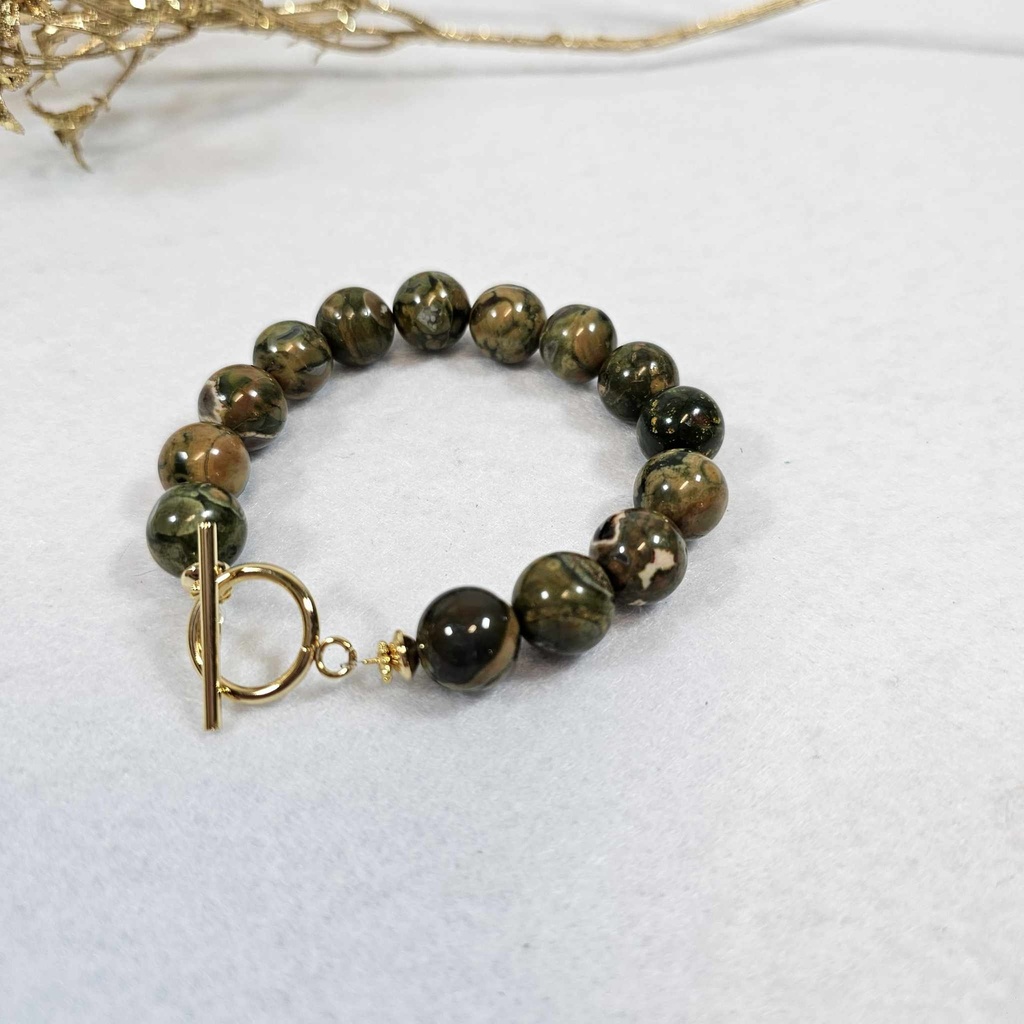 Bracelet Jaspe Rhyolitique - Poignet 17/18cm