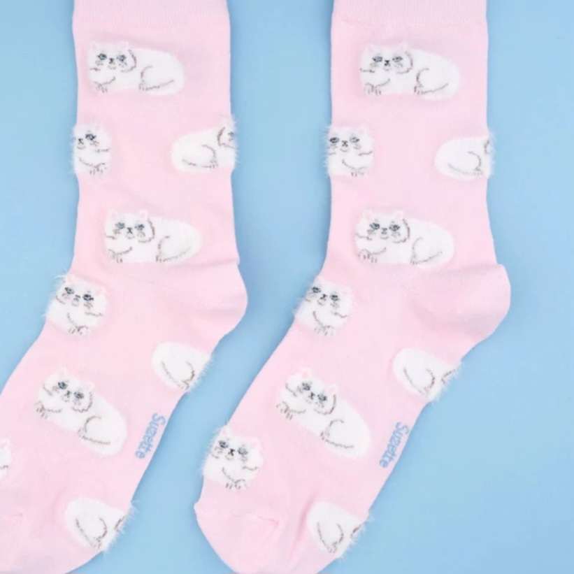 Coucou Suzette - Chaussettes chats roses