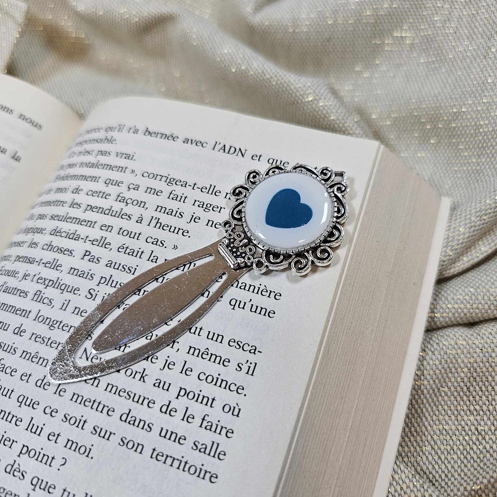 Lynie - Marque-Page cœur bleu