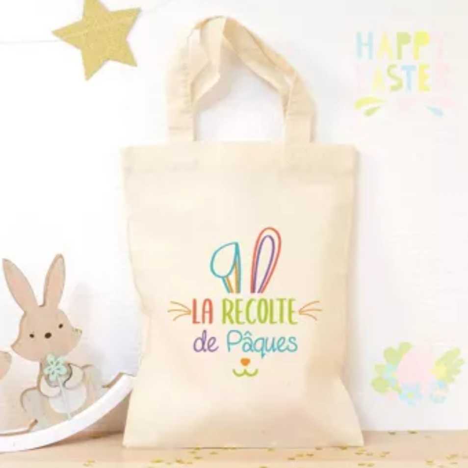 Ourson câlin - Petit tote bag La récolte de Pâques