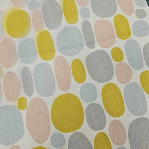 Tissu 15 - Coton Canva ronds pâstels