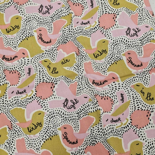 Tissu 16 - Coton Canva Birds