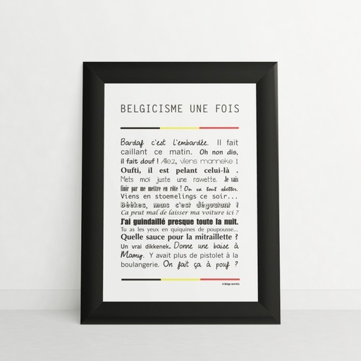 Belge une fois - cadre Belgicisme
