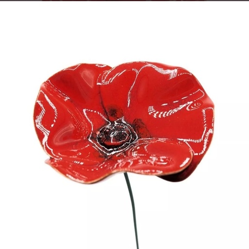 Département M - fleur en céramique pavot